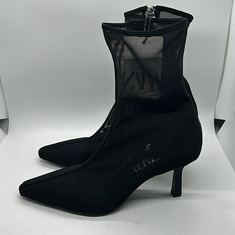 Zara NWT Sexy Black Mesh Ankle Booties Boots Shoes **Size 37/US 6.5**🔥🔥 - Picture 4 of 7